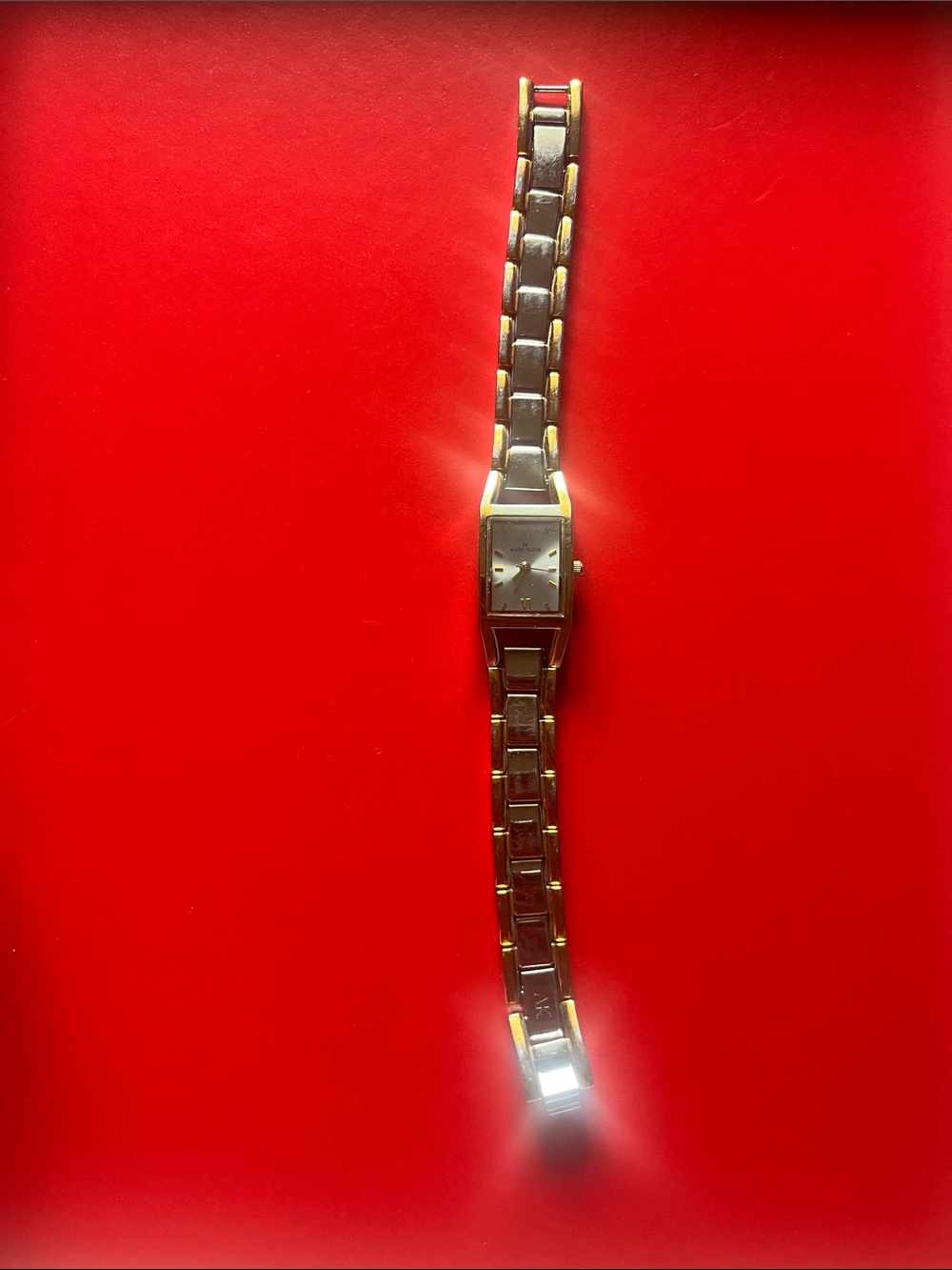 Anne Klein Gold-Tone Men's Link Watch with Silver Dial